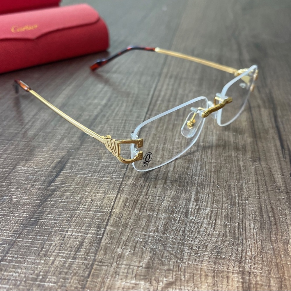 COPY - Cartier glasses gold frame clear lens